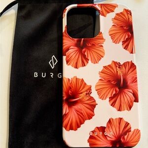 Burga Red/Orange Hibiscus iPhone 13 Pro Max Case,  MagSafe Compatible